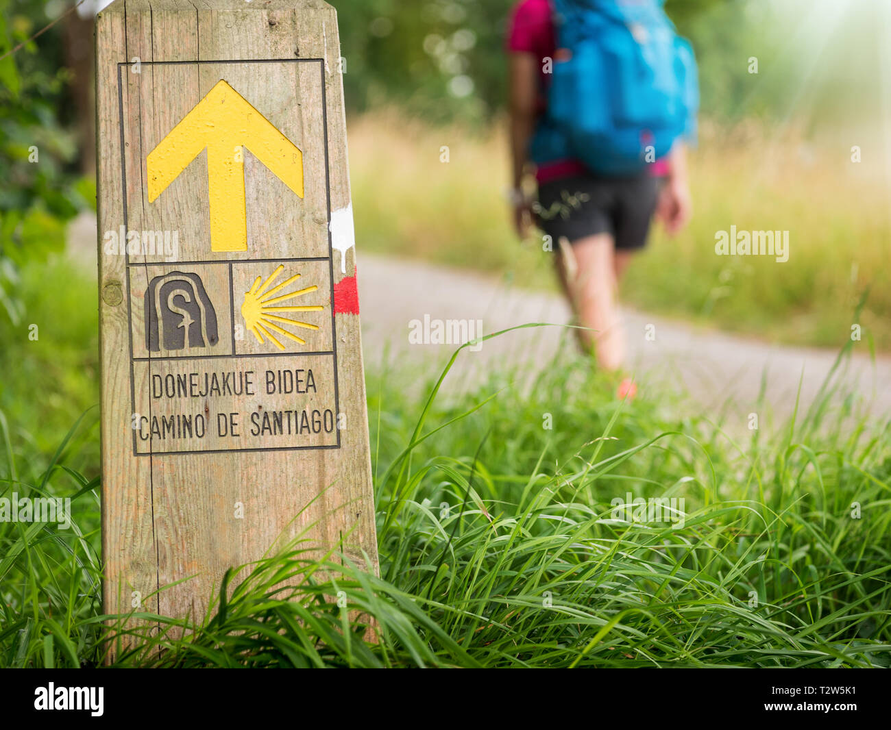 Pèlerinage à Camino de Santiago Banque D'Images