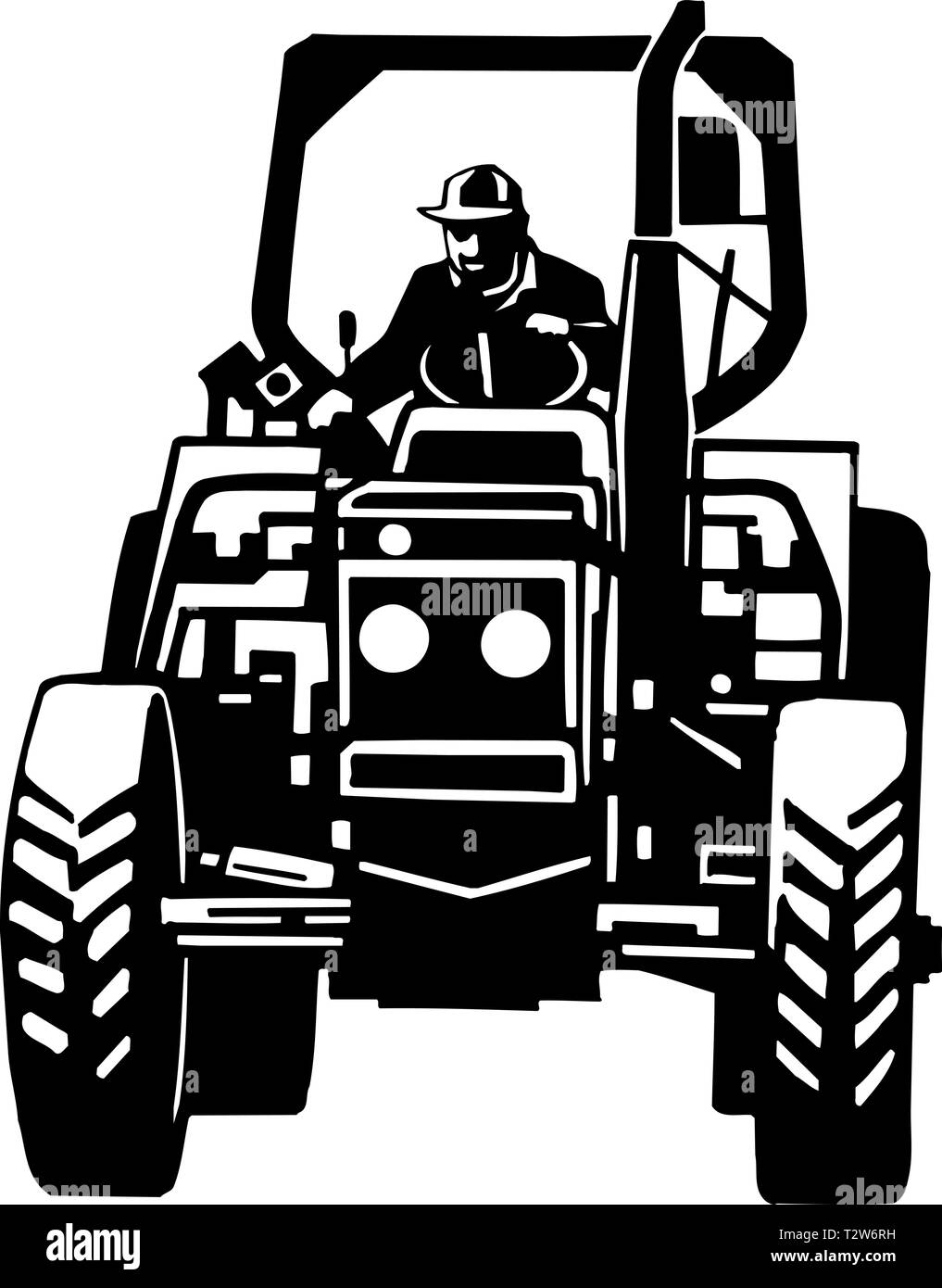 Ferme De Tracteur Banque Dimages Noir Et Blanc Alamy