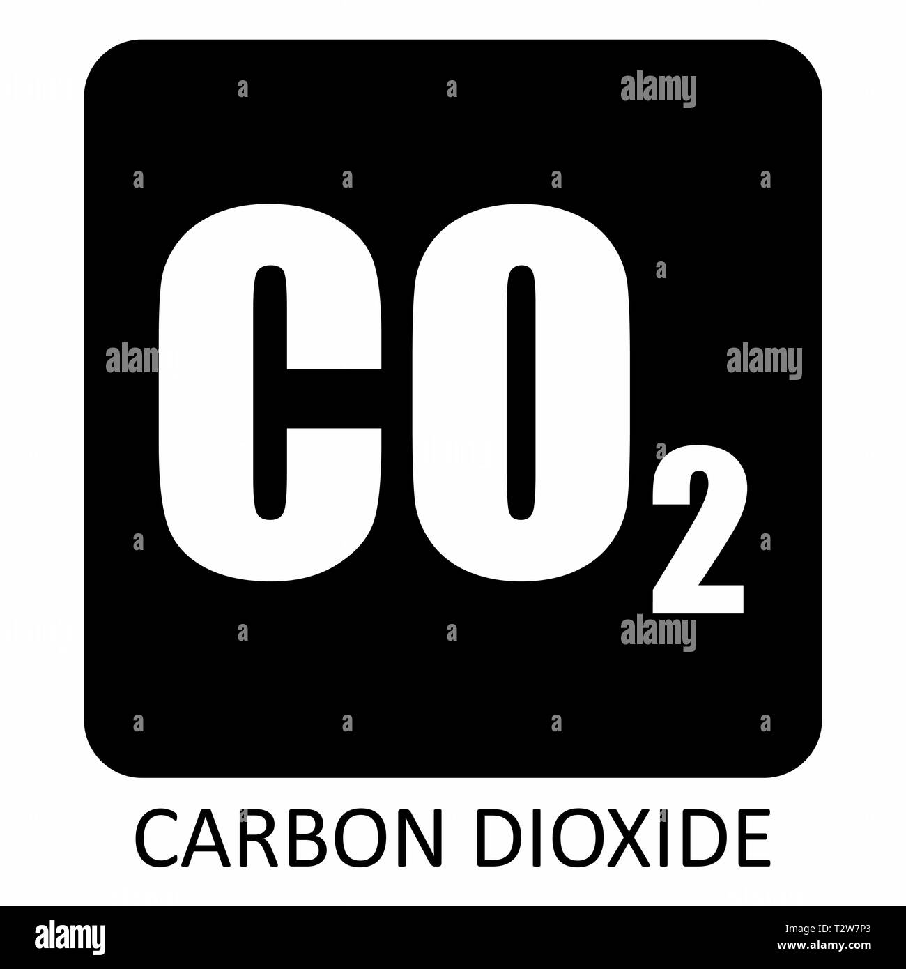 Le dioxyde de carbone blanc illustration symbole sur fond sombre Illustration de Vecteur