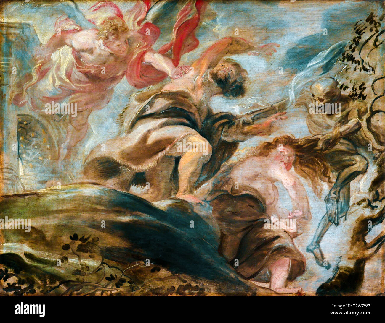 Peter Paul Rubens, l'expulsion du Jardin d'Eden, Adam et Eve peinture, 1620 Banque D'Images