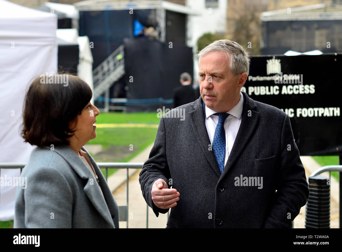 John Mann MP (Lab : Basetlaw) College Green, Westminster. 21 Mar 2019. Banque D'Images