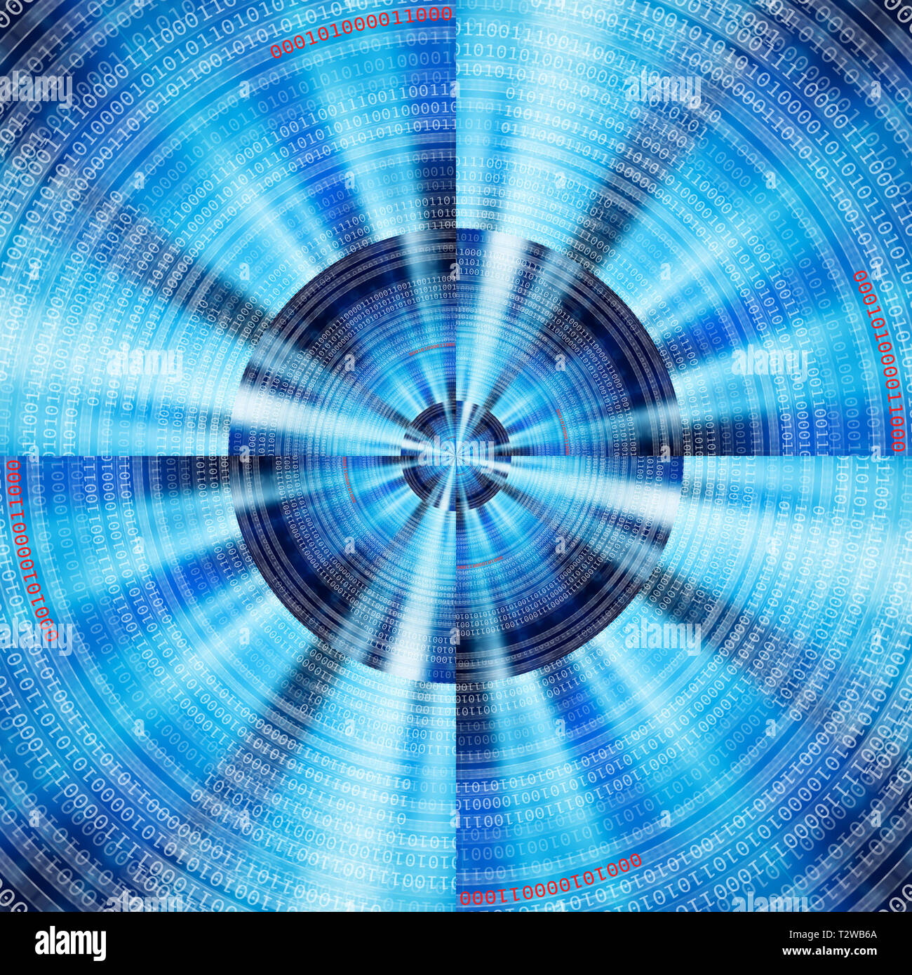 Spirale de chiffres binaires Banque D'Images