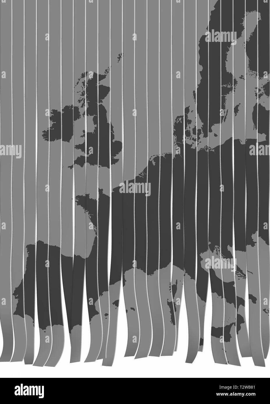 Carte de l'Europe usiné comme concept pour l'Union européenne en crise Banque D'Images