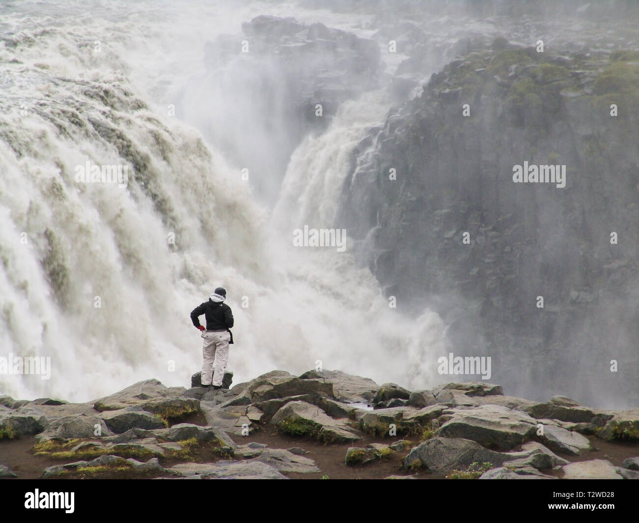 Islande Dettifoss - la plus grande en Europe de la cataracte Banque D'Images