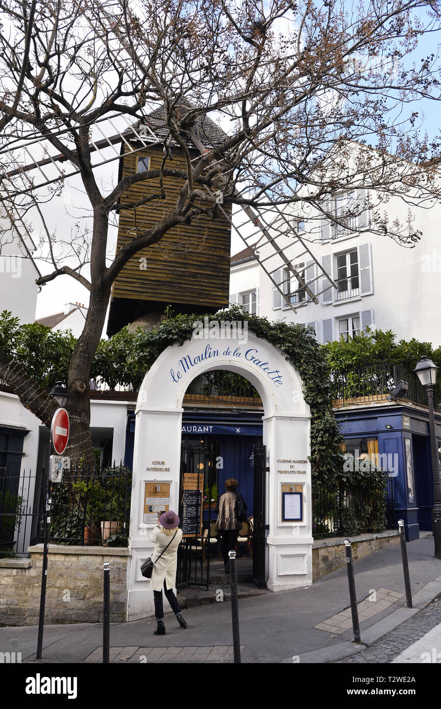 Moulin de la Galette - restaurant Montmartre - Paris Banque D'Images
