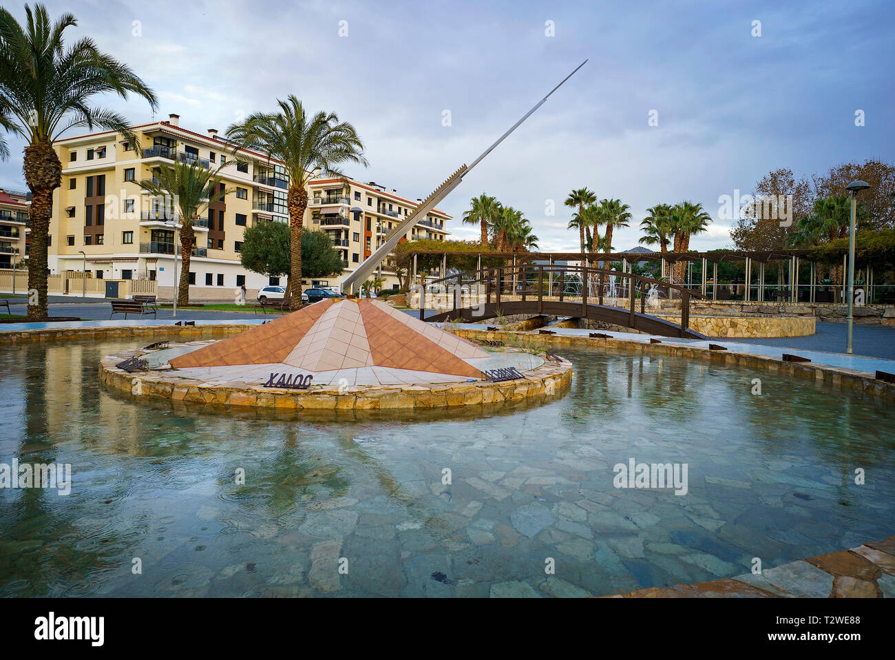 Vientos fontain. Pineda de Mar. Barcelone. Catalunya. Espagne Banque D'Images