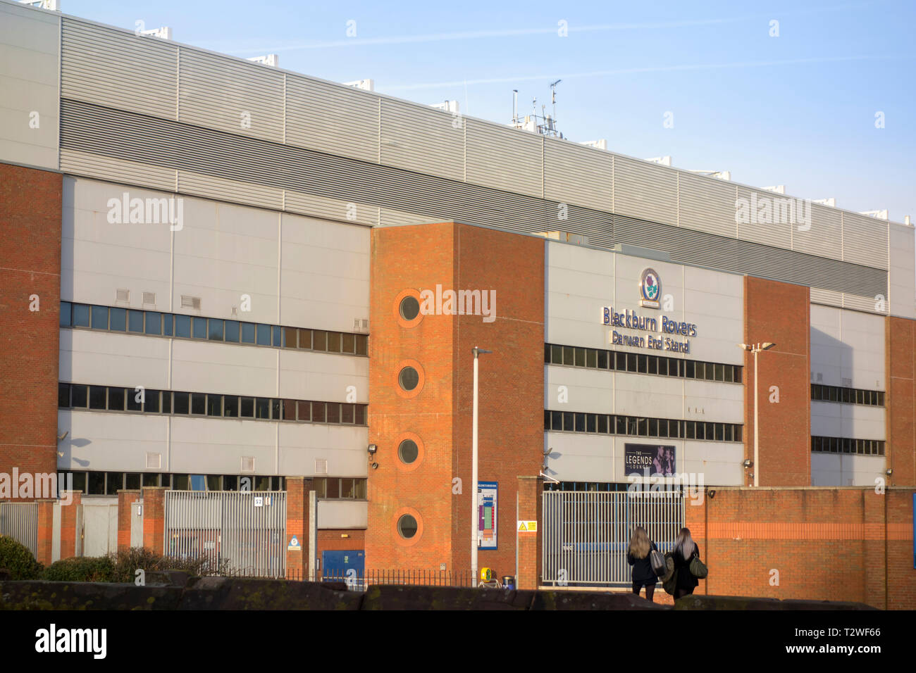 Blackburn Rovers football stadium, Ewood Park, Darwen Fin Stand, Blackburn, Lancashire, UK Banque D'Images