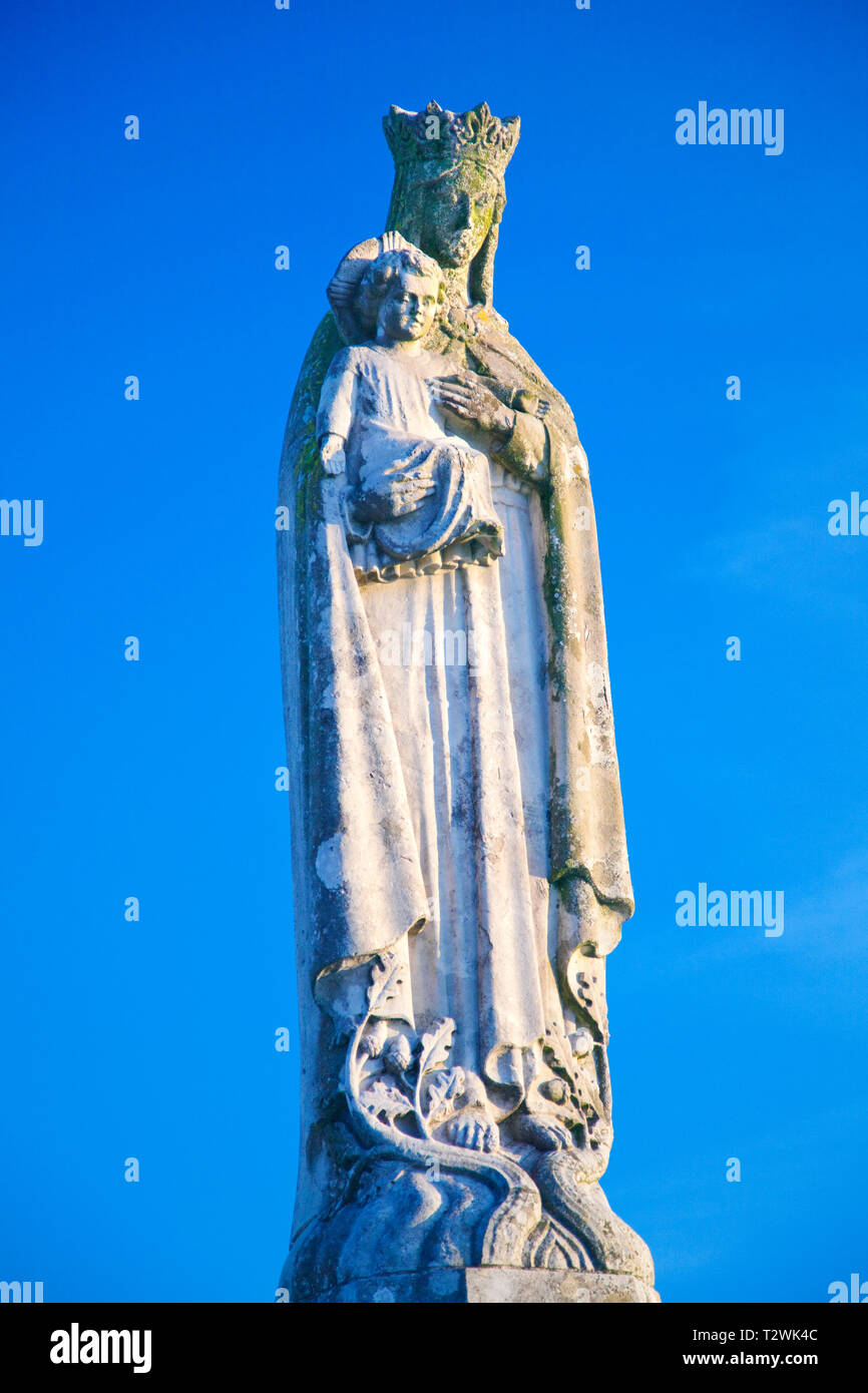 Notre Dame de l'Elgano Statue, Rhondda Valley, Pays de Galles, Royaume-Uni Banque D'Images