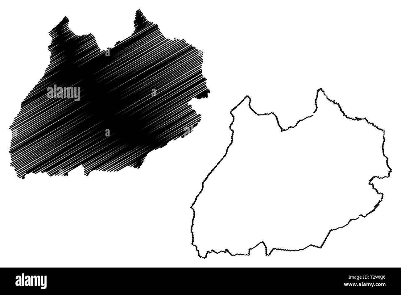 Région d'Marrakesh-Safi (divisions administratives du Maroc, Royaume du Maroc, Maroc) map vector illustration gribouillage, croquis Marrakech Illustration de Vecteur