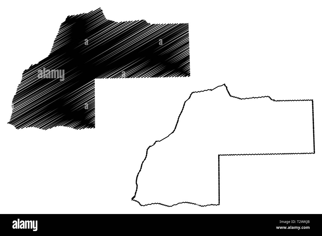 Laayoune-Sakia El Hamra (région administrative divisions du royaume du Maroc, Maroc, Maroc) map vector illustration gribouillage, croquis Illustration de Vecteur