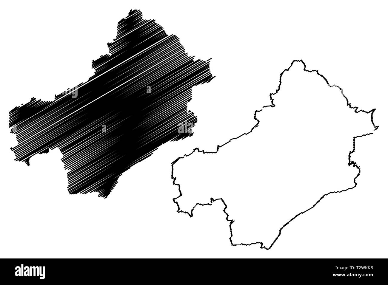 Région d'Draa-Tafilalet (divisions administratives du Maroc, Royaume du Maroc, Maroc) map vector illustration, croquis Gribouillage à l'Draa-Tafi Illustration de Vecteur