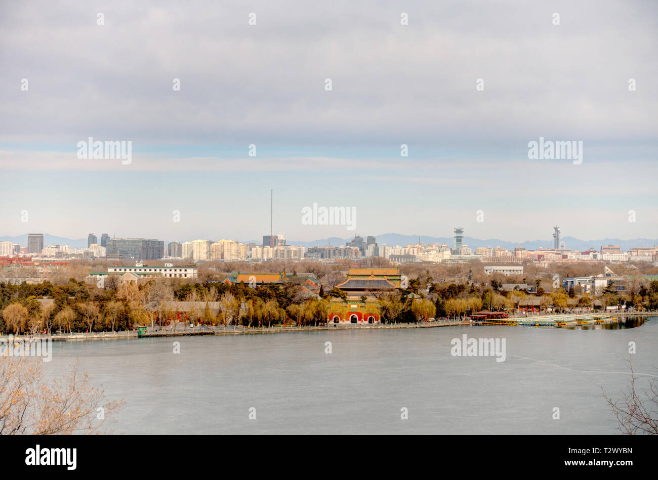 Le Parc Beihai, Beijing, Chine Banque D'Images