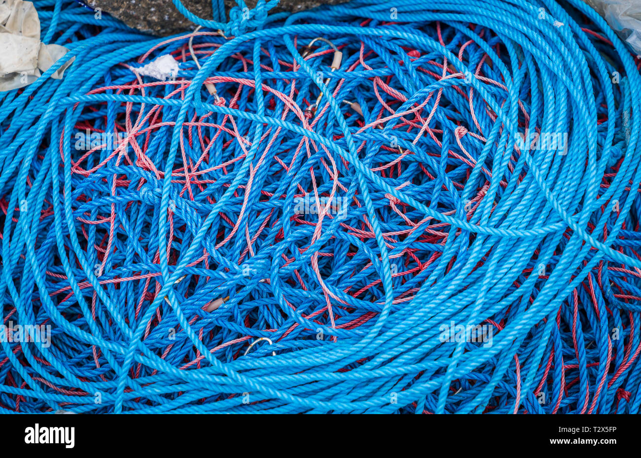 Les câbles utilisés pour la pêche. Banque D'Images