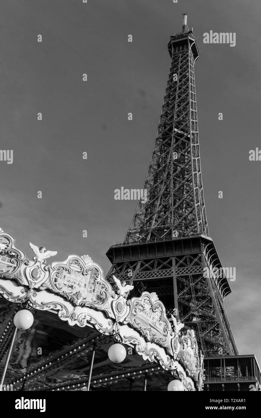 La Tour Eiffel (1887-1889) à Paris, France. Banque D'Images