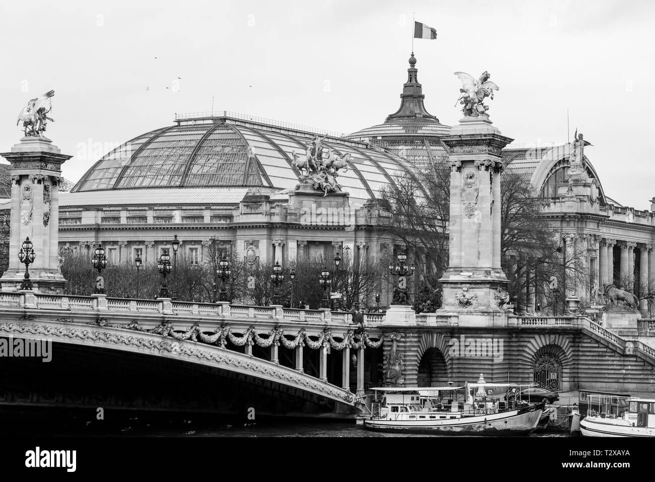 Pont Alexandre III (1896-1900) dans la Seine, Paris. La France. Banque D'Images