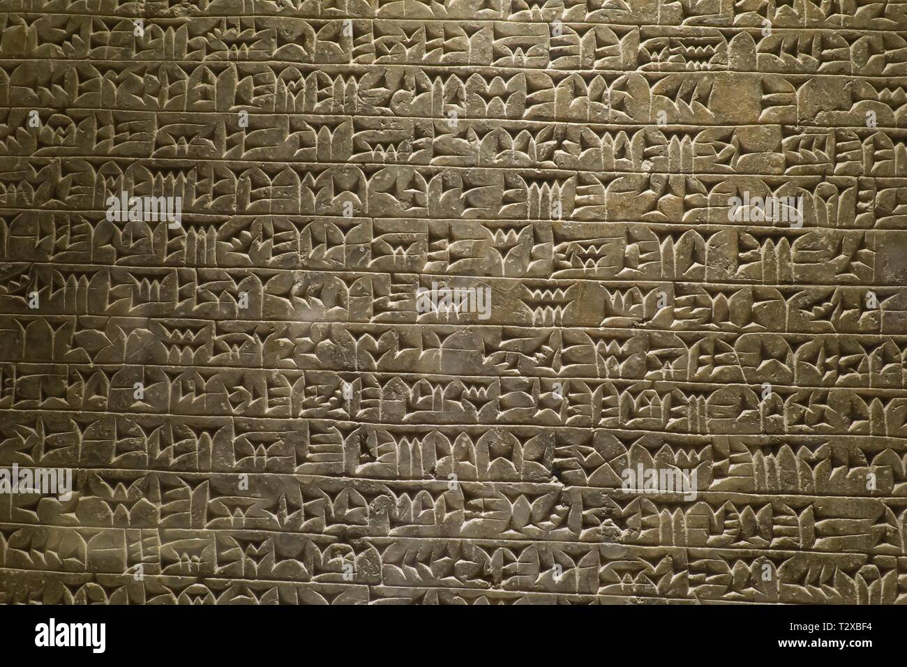 Reliefs assyriens au Musée du Vatican, inscription de Sargon II (721-705 avant J.-C.) de la cour intérieure du palais de Sargon à Khorsabad,Neo-Assyrian période. Banque D'Images