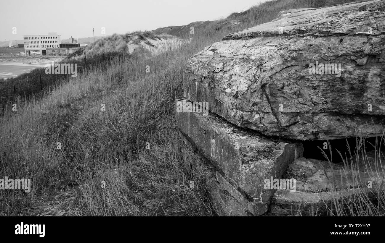 Blockhaus DE LA SECONDE GUERRE MONDIALE, Boulogne-sur-Mer, Hauts-de-France, France Banque D'Images