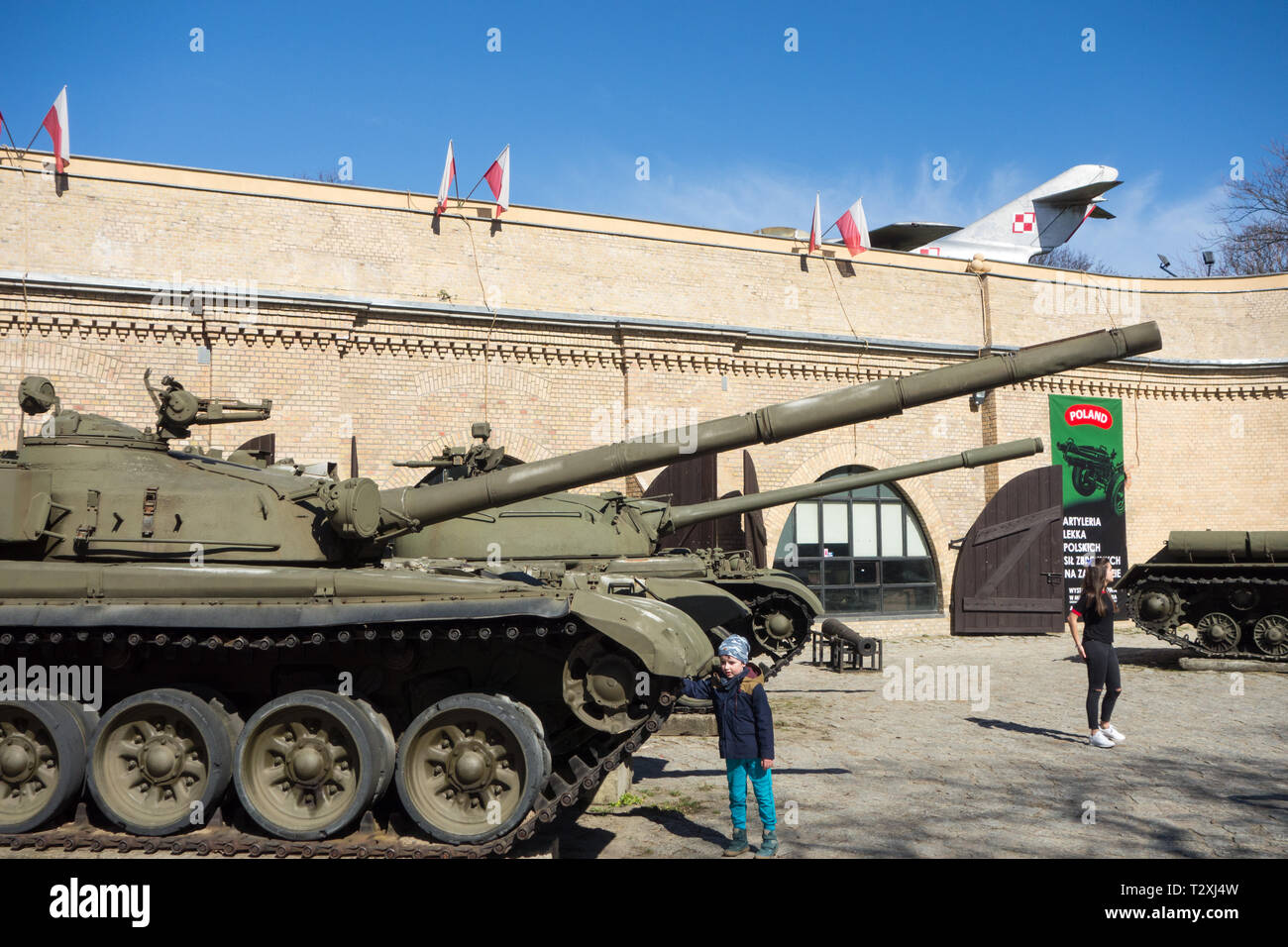 Le Musée militaire de l'armement en Citadelle / Cytadelan Parc park Poznan Pologne Banque D'Images