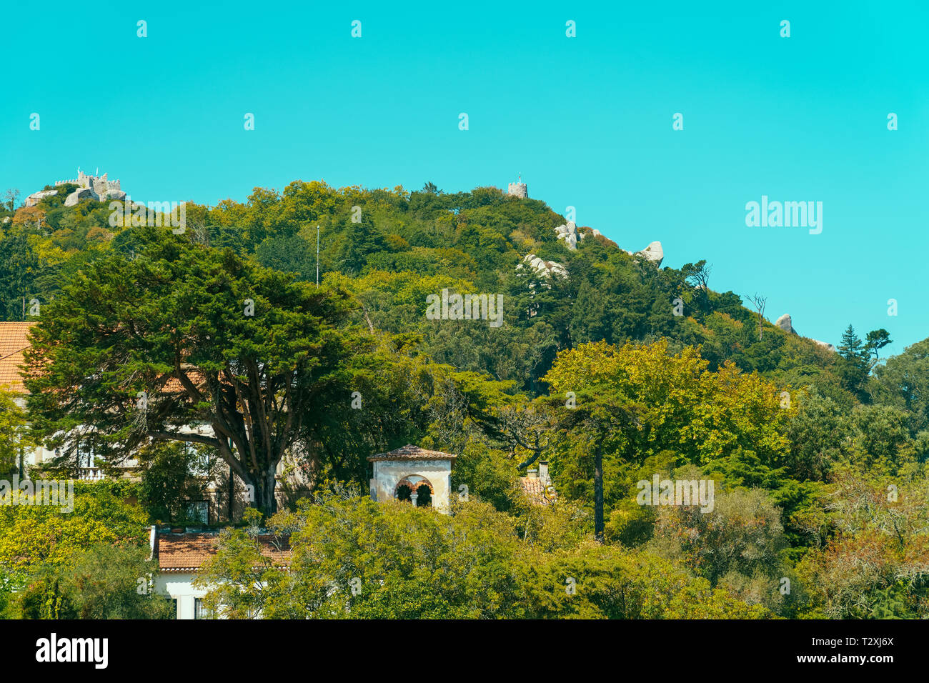 Château médiéval des Maures (Castelo dos Mouros) construites au 8ème et 9ème siècle par les berbères à Sintra, Portugal Banque D'Images