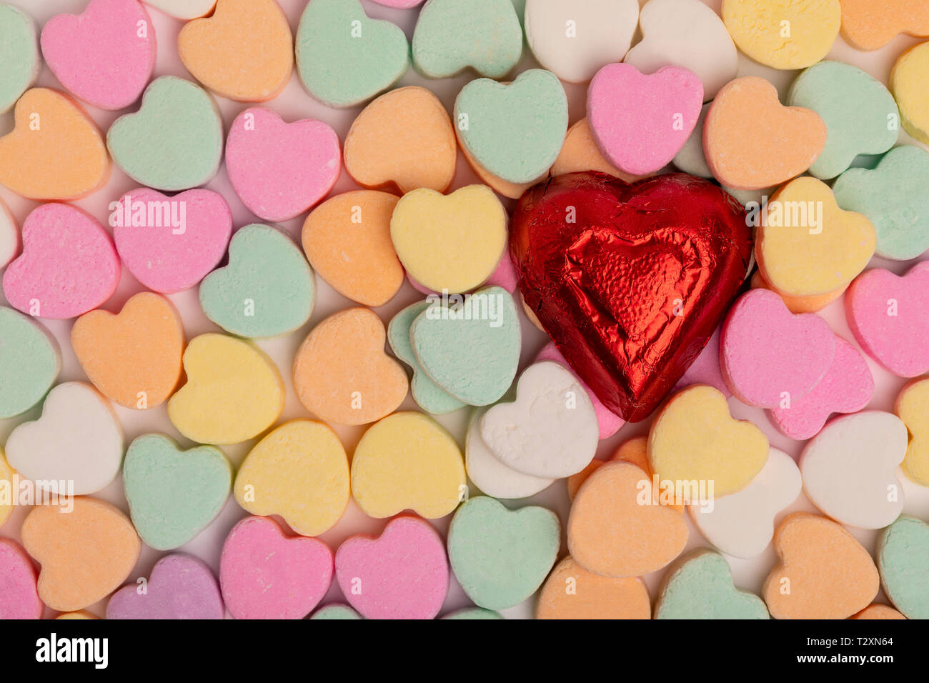 Coeur chocolat Bonbons Coeur avec peu Banque D'Images