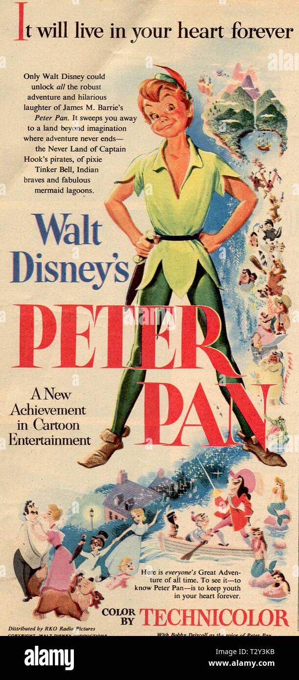 Affiche de film, PETER PAN, 1953 Photo Stock - Alamy