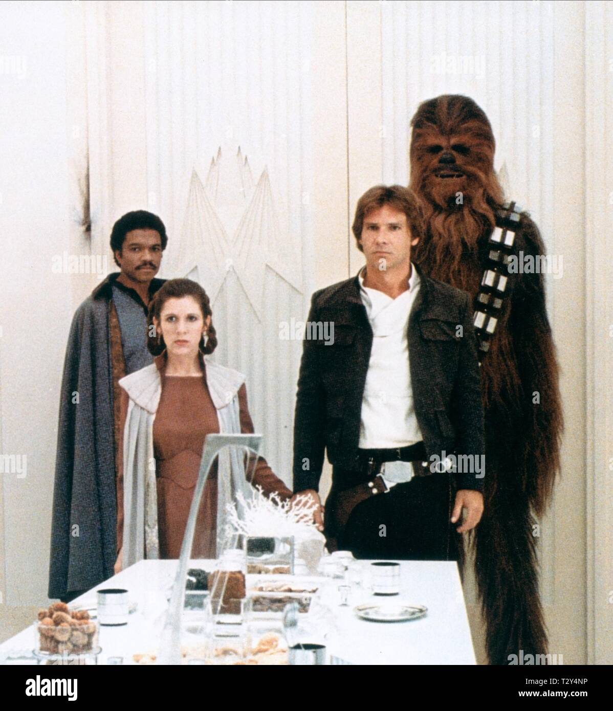 STAR WARS : Episode V - L'Empire contre-attaque, Billy Dee Williams, Carrie Fisher, HARRISON FORD , PETER Mayhew, 1980 Banque D'Images