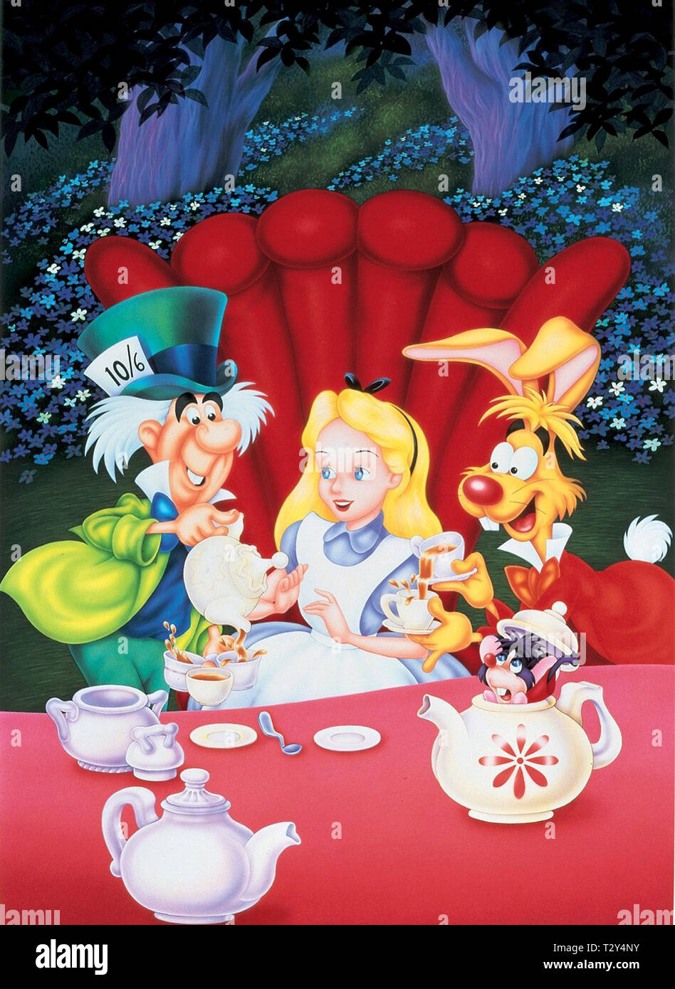 MAD HATTER, ALICE, le Lièvre de mars, Alice in Wonderland, 1951 Banque D'Images