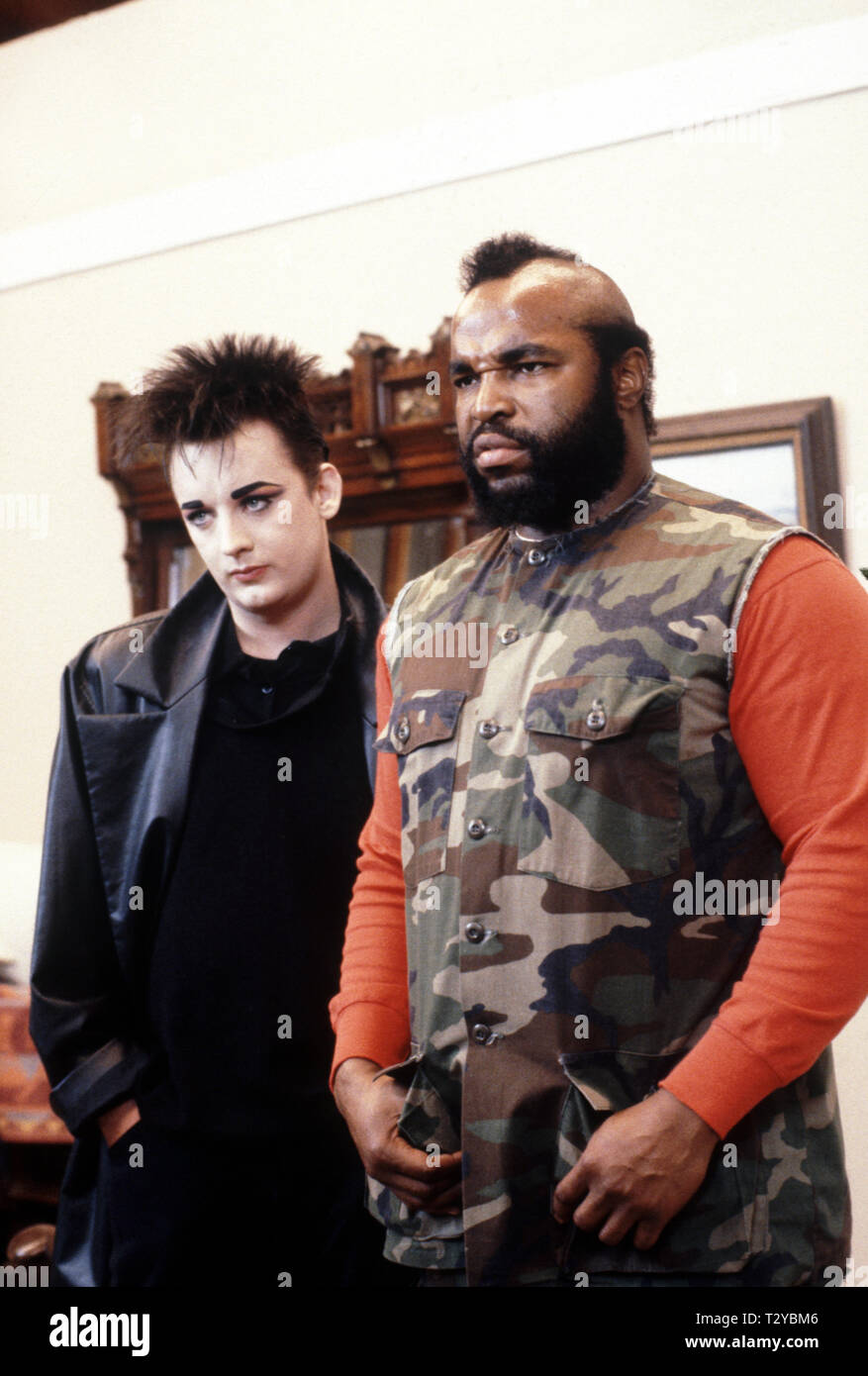 BOY GEORGE, MR T, le A-Team, 1986 Banque D'Images