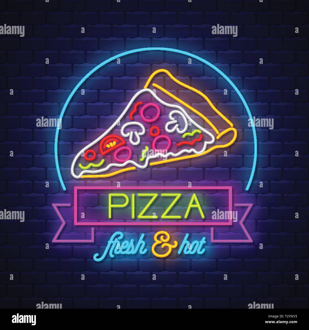 Panneau lumineux LED PIZZA