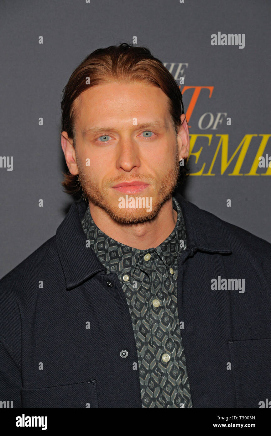 NEW YORK, NY - 04 avril : Nicholas Logan assiste à "Les meilleurs ennemis" de New York Premiere dans l'AMC Loews Lincoln Square sur Avril 04, 2019 à New York City Banque D'Images