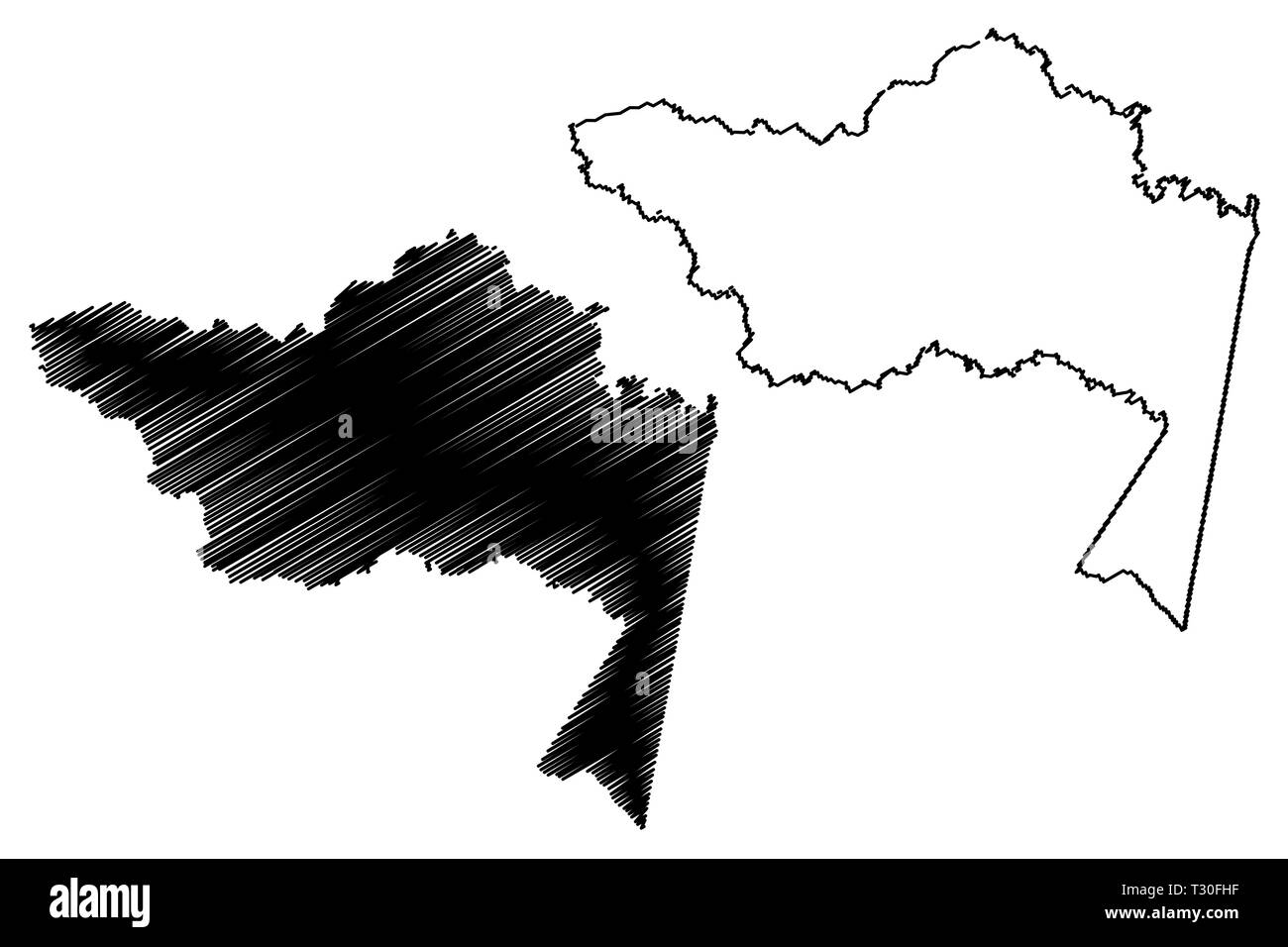 Département d'Amazonas (Colombie, République de Colombie, les ministères de la Colombie) map vector illustration, croquis gribouillis d'Amazonas site Illustration de Vecteur