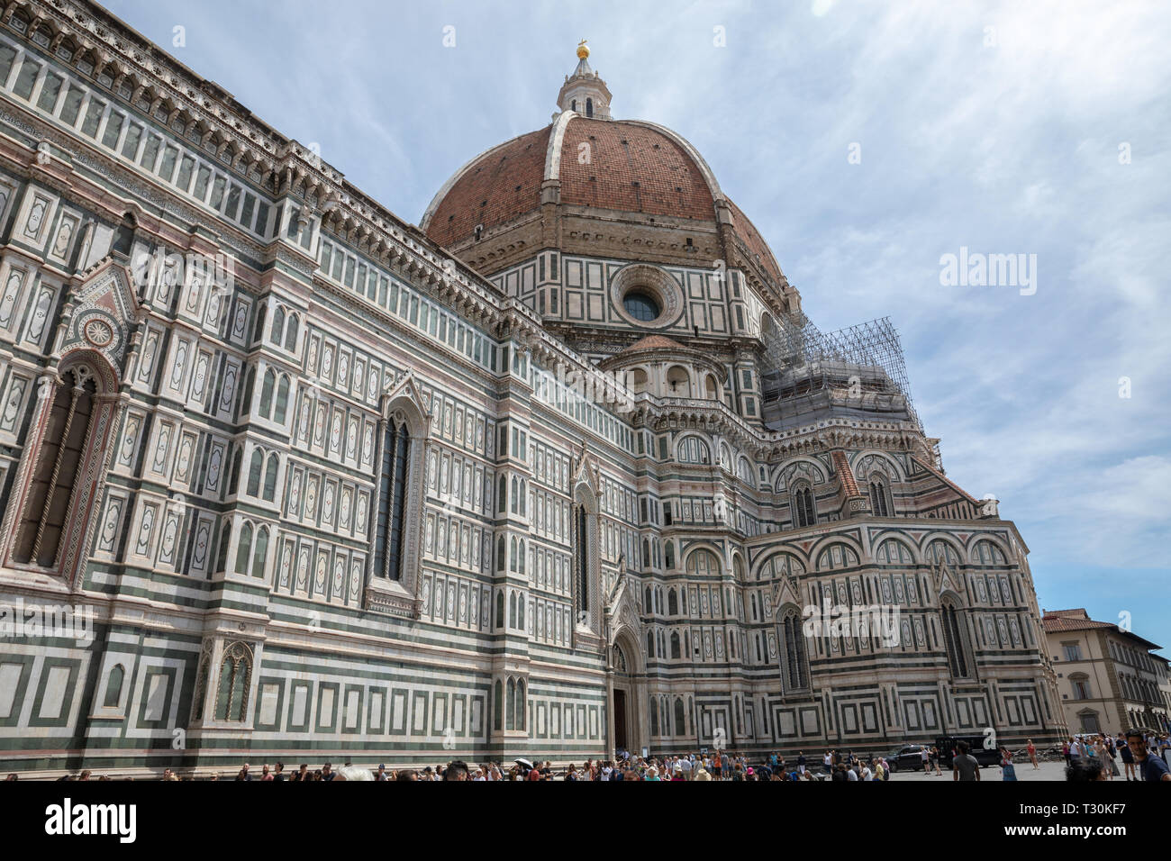 Florence, Italie - 24 juin 2018 : vue panoramique de Cattedrale di Santa Maria del Fiore (Cathédrale de Sainte Marie de la fleur) et le campanile de Giotto. Banque D'Images