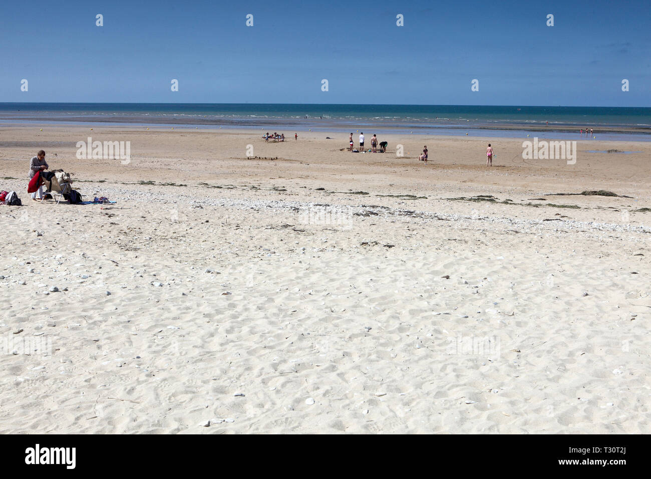 Vue de la plage Juno, près de Saint-Aubin-sur-Mer. Dans le monde d'utilisation | Banque D'Images
