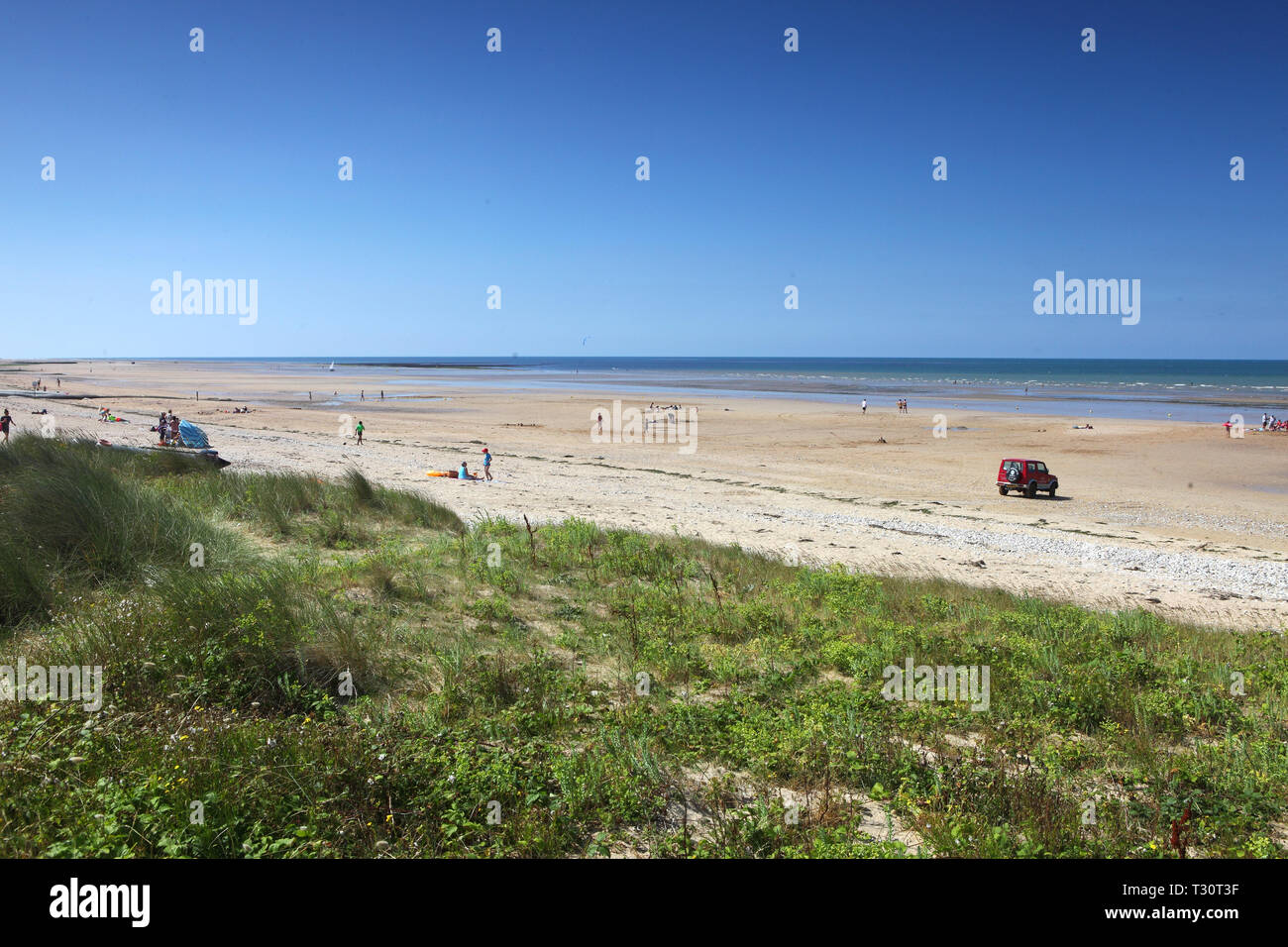 Vue de la plage Juno, près de Saint-Aubin-sur-Mer. Dans le monde d'utilisation | Banque D'Images