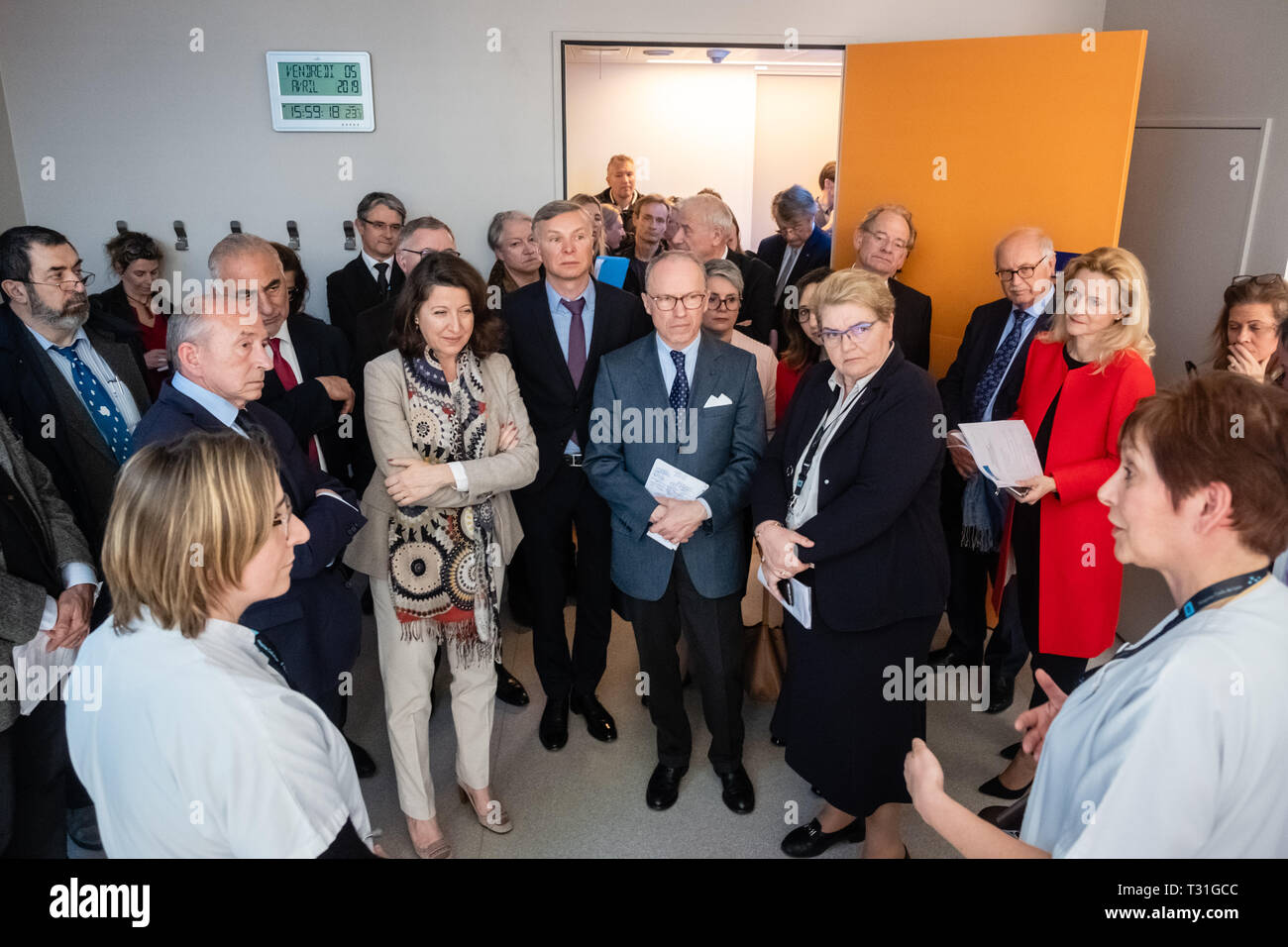 Agnès Buzyn Ministre de la Santé a inauguré le pavillon H de l'hôpital Edouard Herriot à Lyon Banque D'Images