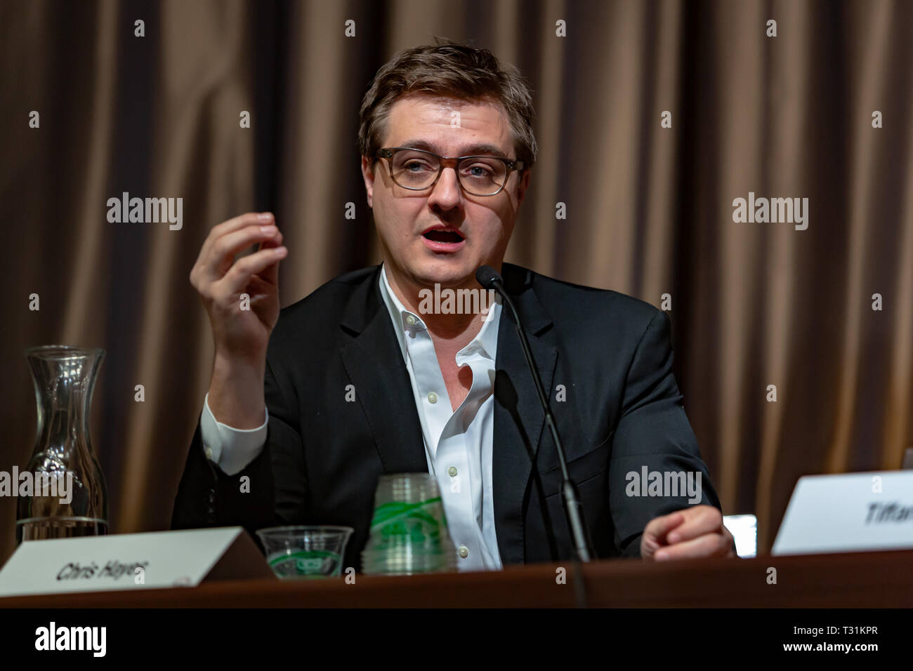 New York City, United States. Le 04 Avr, 2019. 4 avril 2019, le journaliste Chris Hayes parle le deuxième jour de la 26e du Réseau d'Action National de la convention nationale à la ville de New York. La convention les discours et débats autour de questions telles que les droits de vote, la réforme de la justice pénale, de l'immigration, la santé, l'éducation, la responsabilité des entreprises, et de l'équité économique. Crédit : Michael Nigro/Alamy Live News Banque D'Images