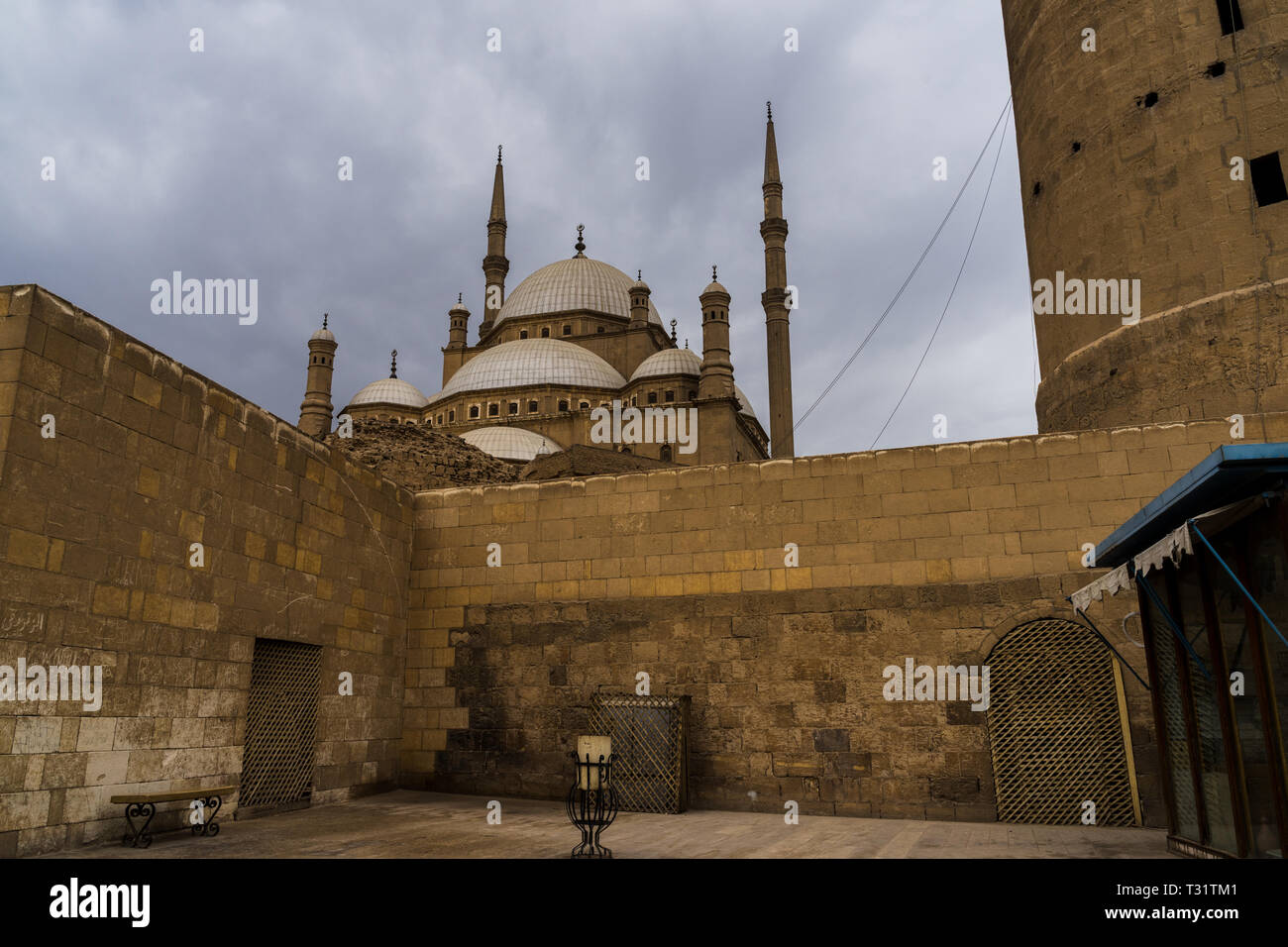 Une vue sur la célèbre Citadelle du Caire historique et Banque D'Images