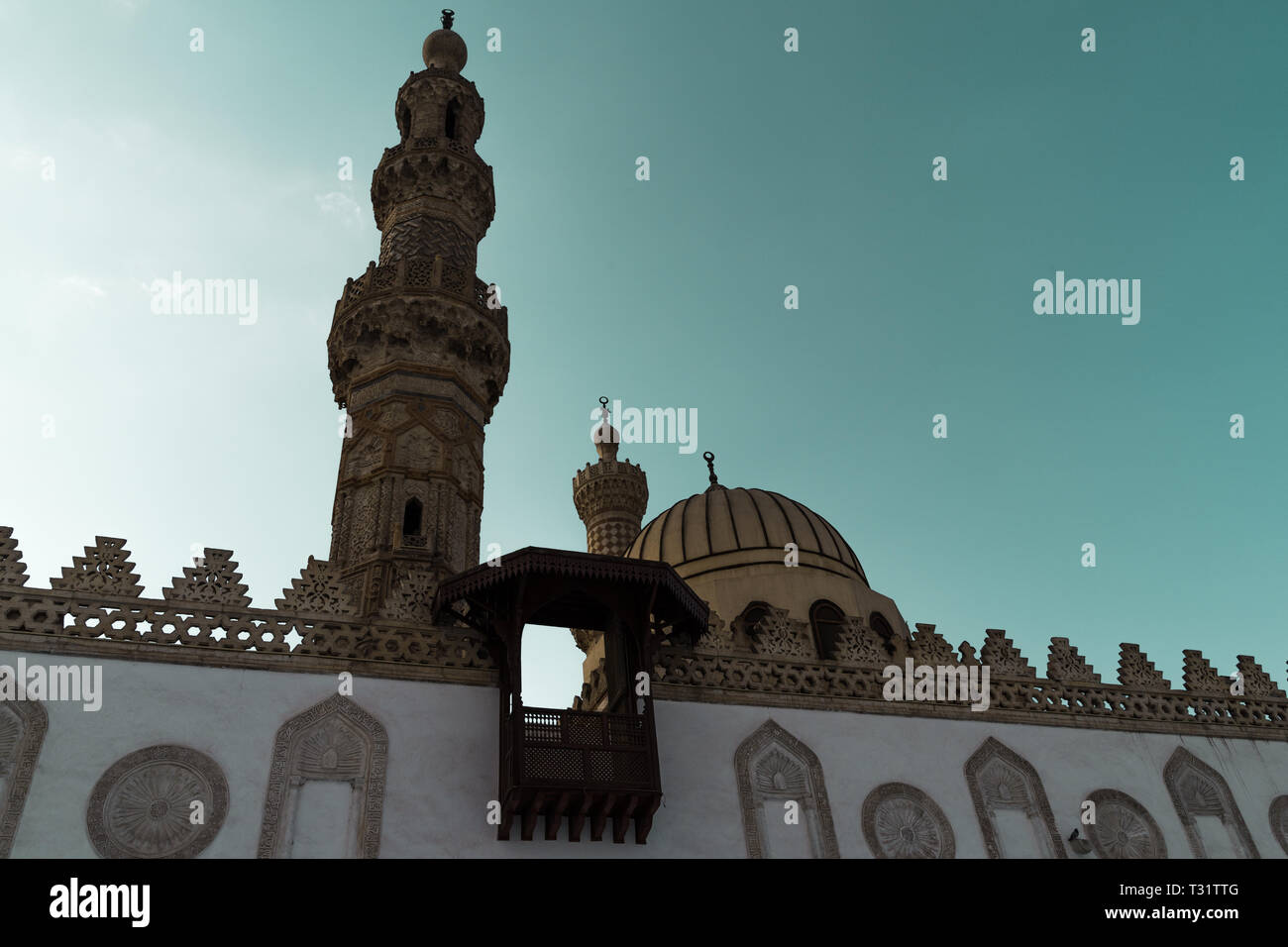 Une vue de l'intérieur de la mosquée Al-azhar Banque D'Images