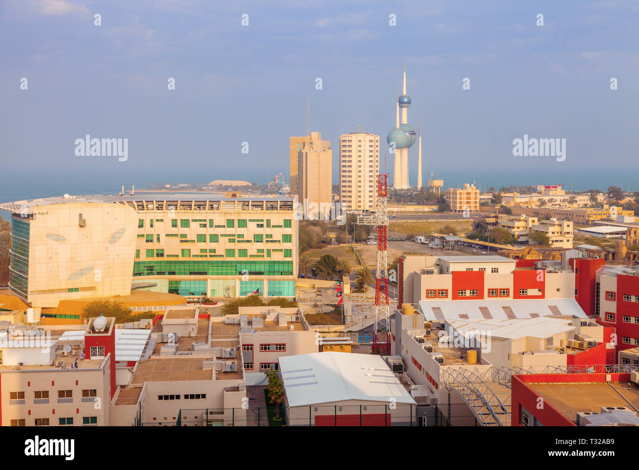L'architecture de la ville de Koweït - vue aérienne. La ville de Koweït, Koweït. Banque D'Images