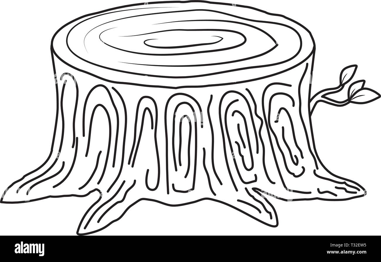 Tronc d'arbre coupé vecteur icône illustration design Illustration de Vecteur