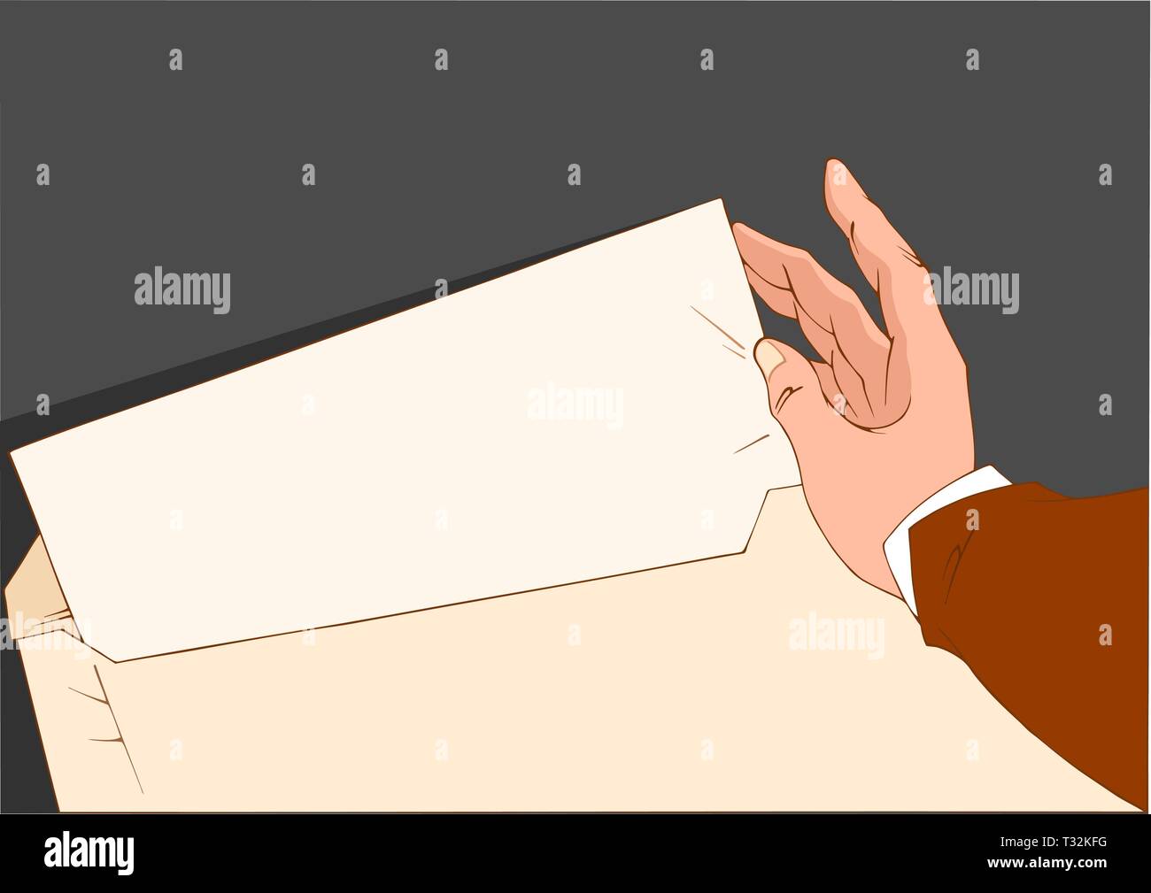 L'illustration montre la part d'une personne qui est titulaire d'un propre, feuille de papier blanc. Illustration de Vecteur L'illustration montre la part d'une personne qui est titulaire d'un propre, feuille de papier blanc. Illustration de Vecteur