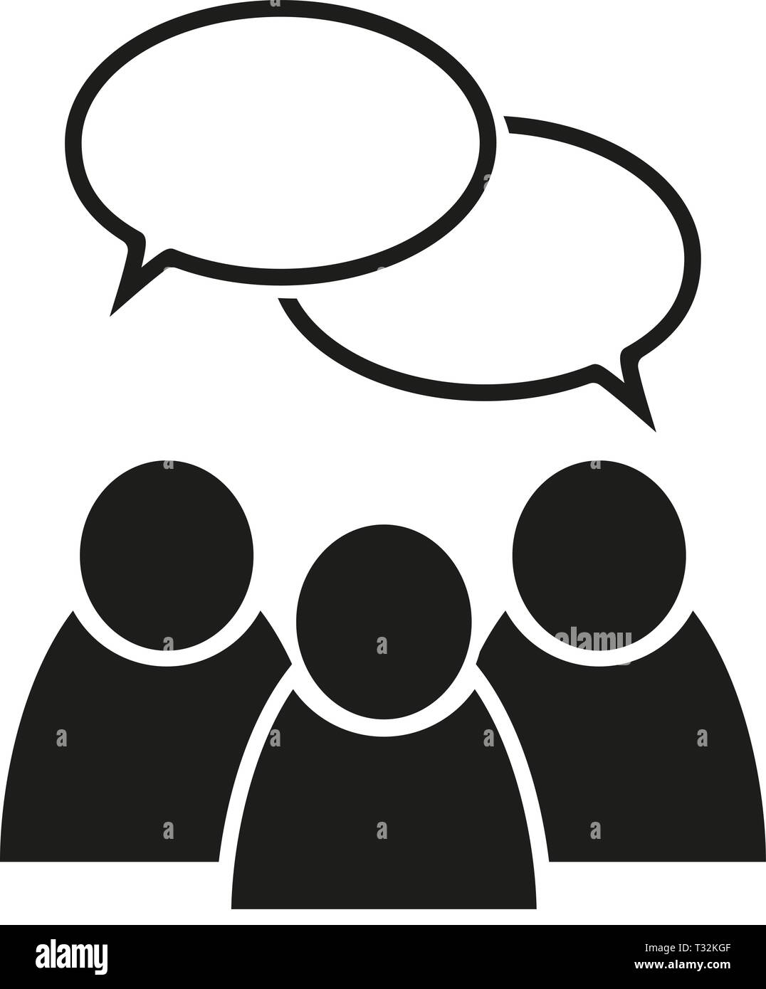 Les gens parler simple icône vecteur télévision discussion Illustration de Vecteur