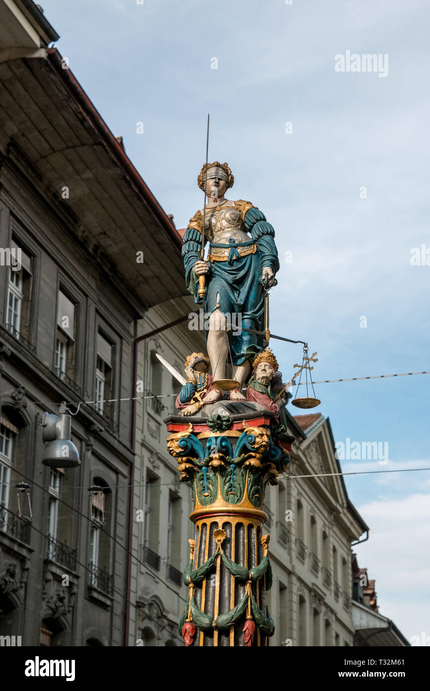 Berne, Suisse - 25 juin 2017 : Fontaine de la Justice à Berne, Suisse Banque D'Images