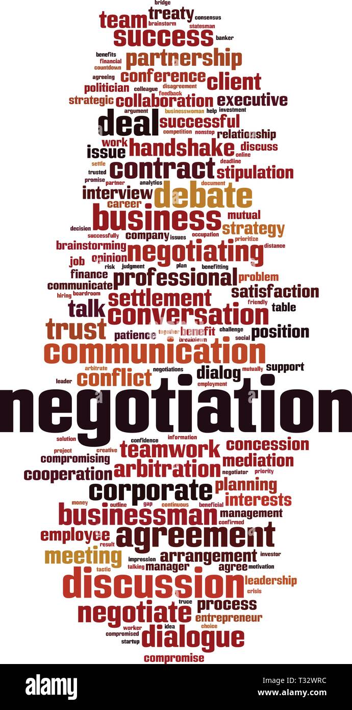 Mot négociation concept cloud. Collage de mots à propos de la négociation. Vector illustration Illustration de Vecteur