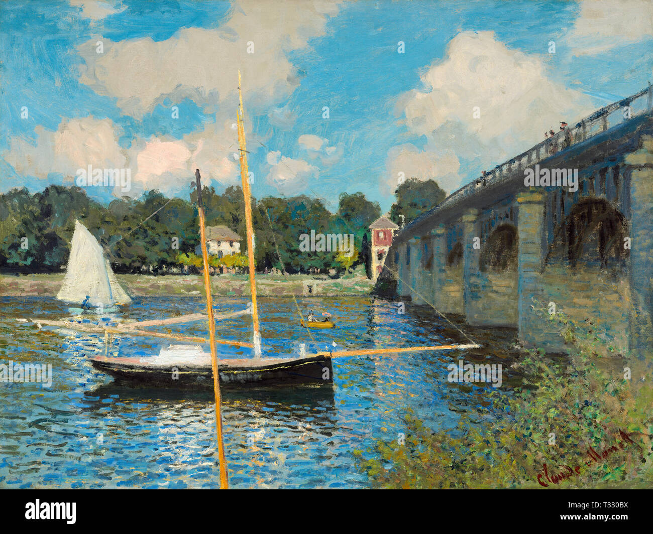 Claude Monet (Français, 1840 - 1926), le pont à Argenteuil, 1874, huile sur toile Banque D'Images