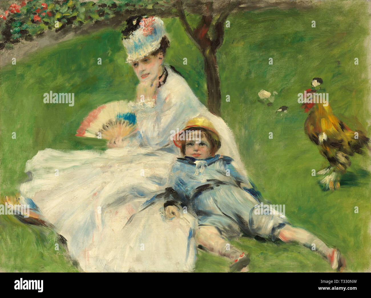 Auguste Renoir (Français, 1841 - 1919), Madame Monet et son fils, 1874, huile sur toile Banque D'Images