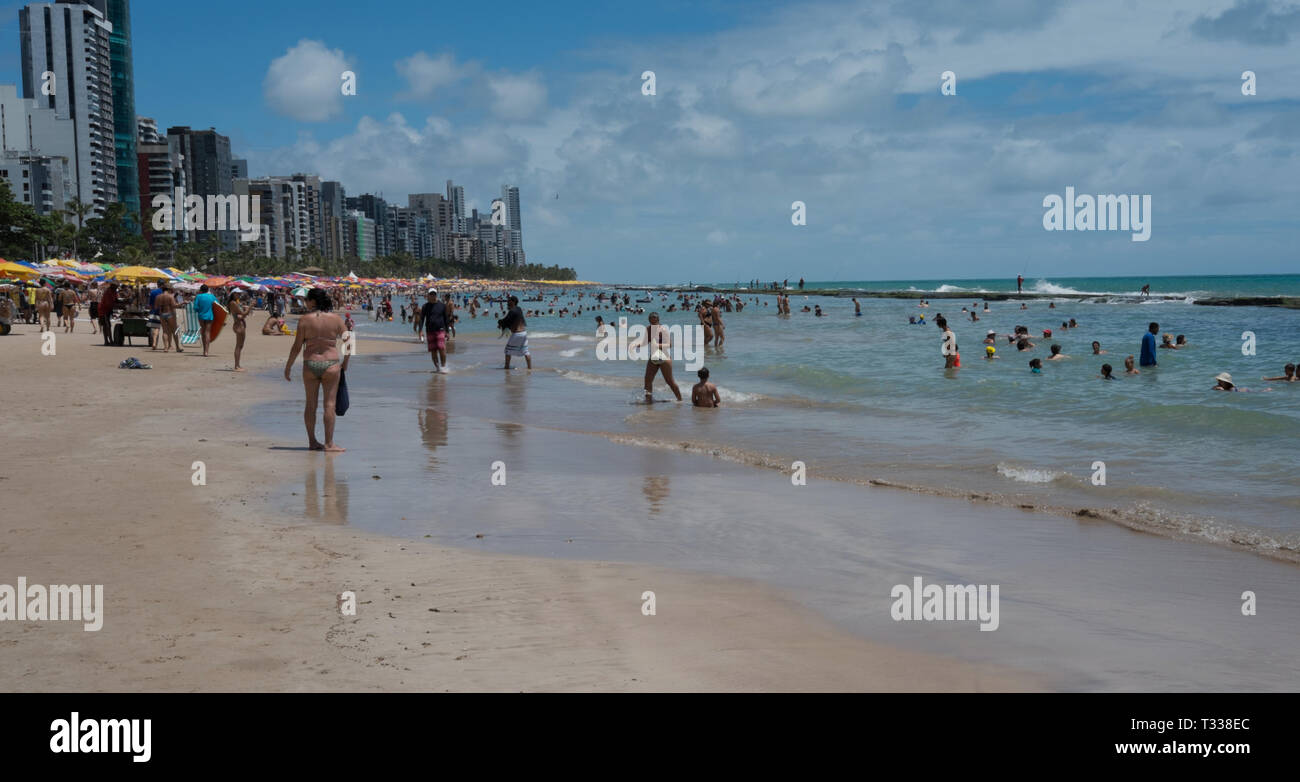 Une plage de Recife, Brésil Banque D'Images