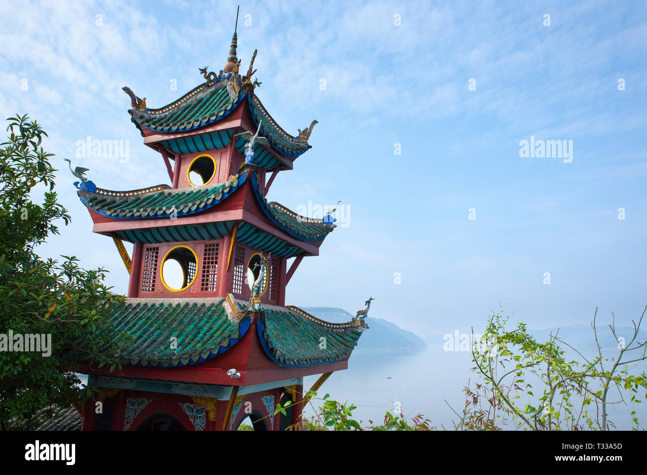 Pagode Shibaozhai, Chine Banque D'Images