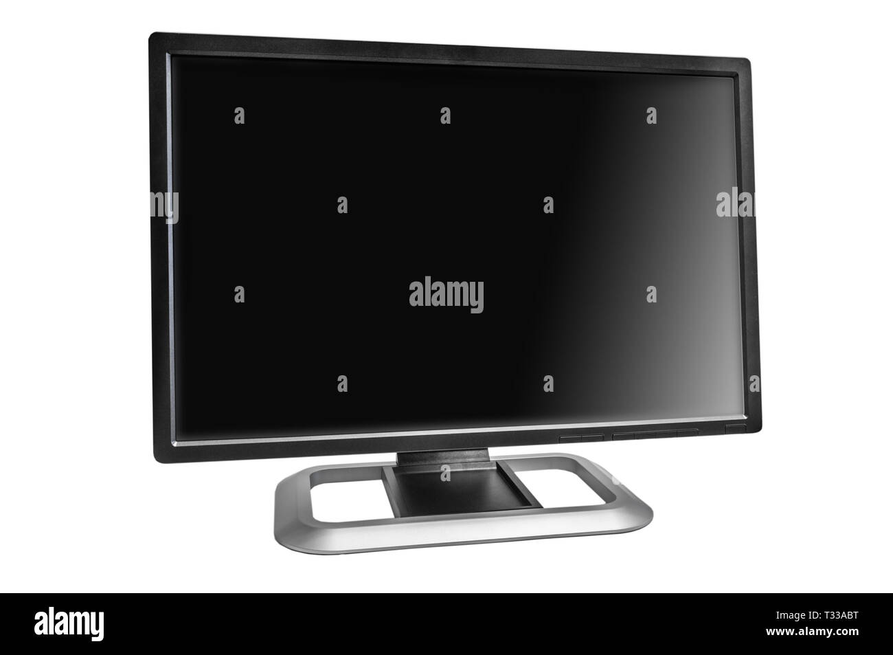 Large écran LCD moniteur informatique isolé sur blanc. L'écrêtage distinct  à l'intérieur et autour de l'écran patch Photo Stock - Alamy