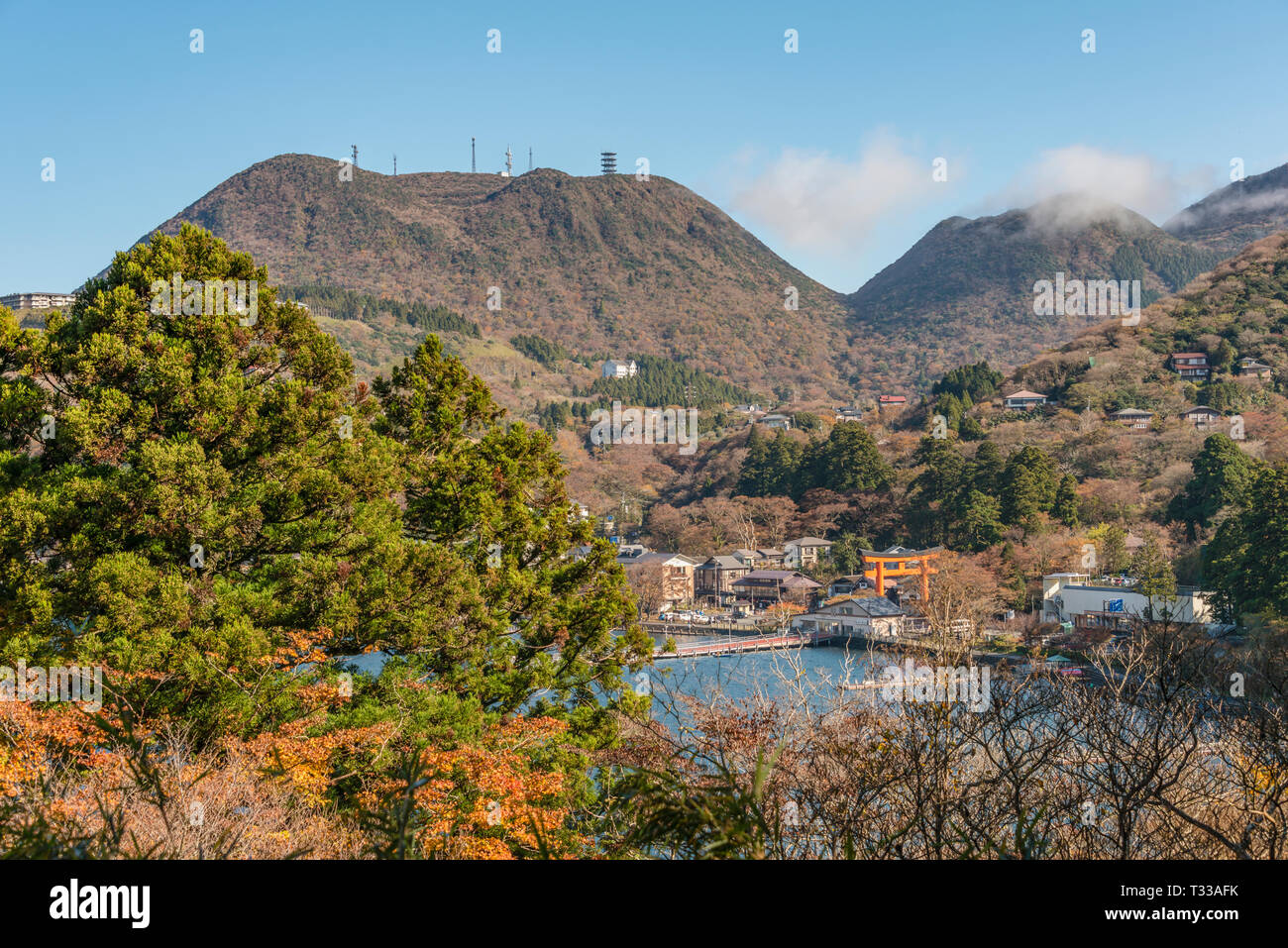 Vue sur Hakone en automne, Kanagawa, Japon Banque D'Images